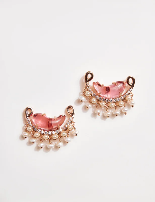 Le Cleo Stud Earrings in Vintage Rose