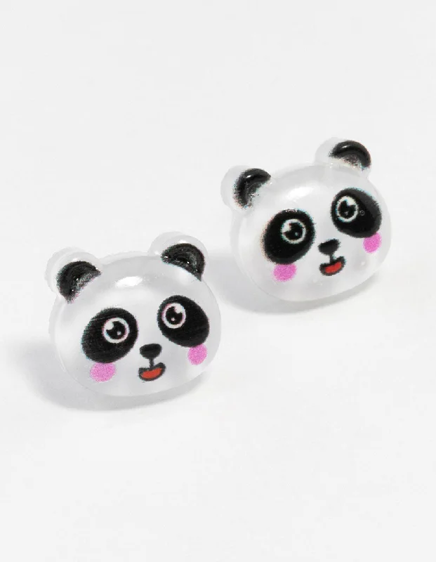 Blush Panda Stud Earrings