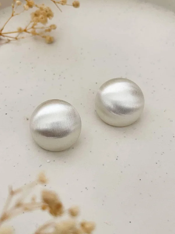 Silver Big Dome Earrings