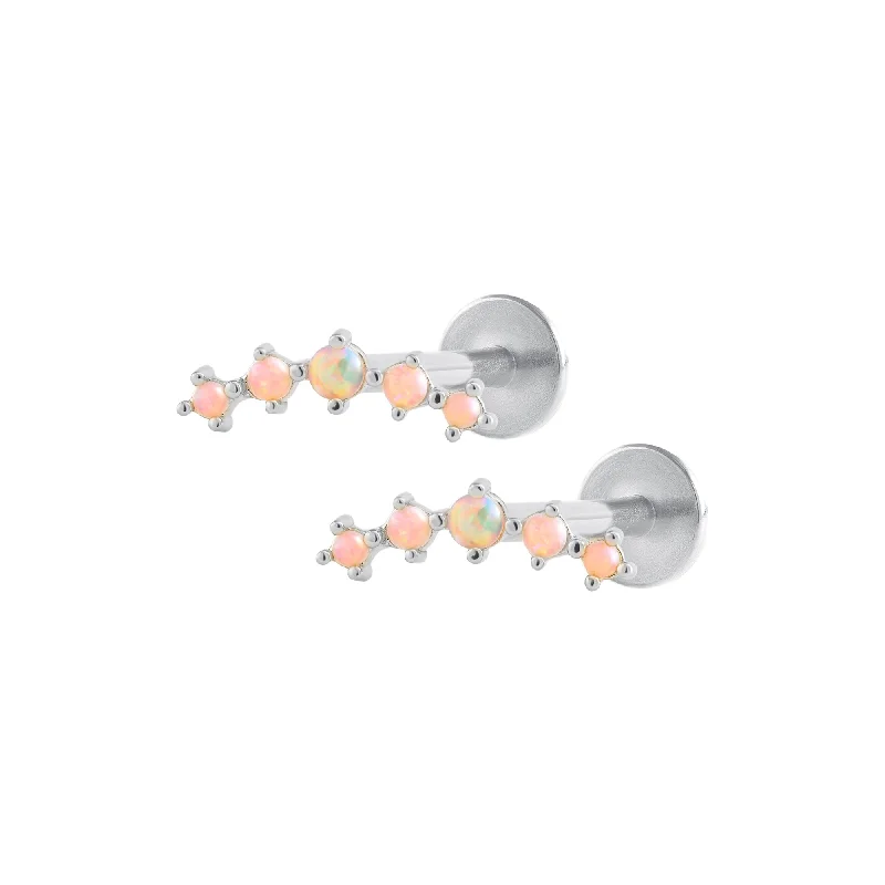 Trandolla Pink Opal Ball Back Cartilage Earrings