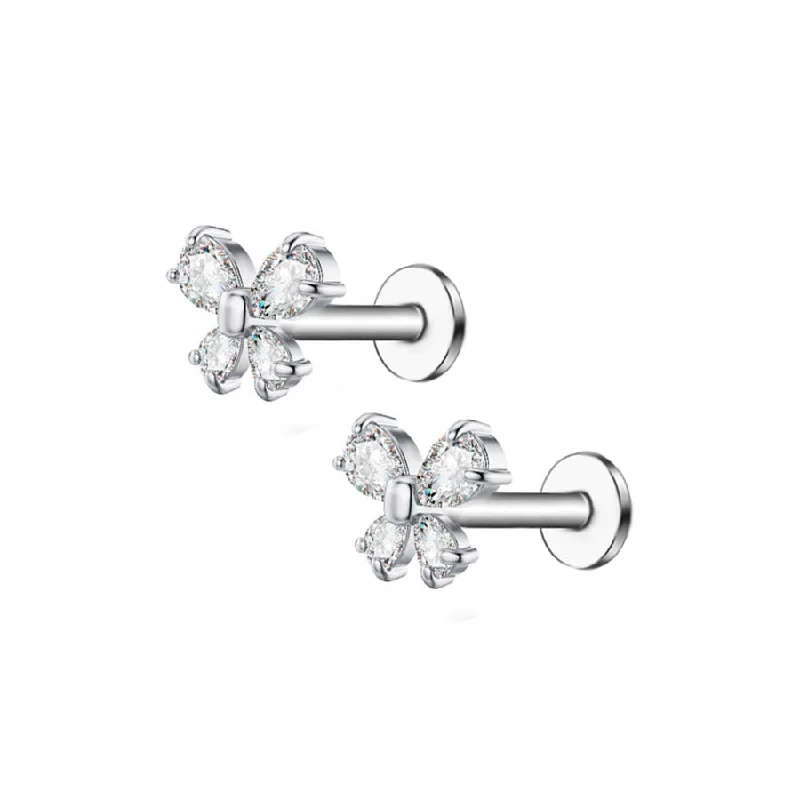 Trendolla Butterfly Diamond Flat Back Earrings