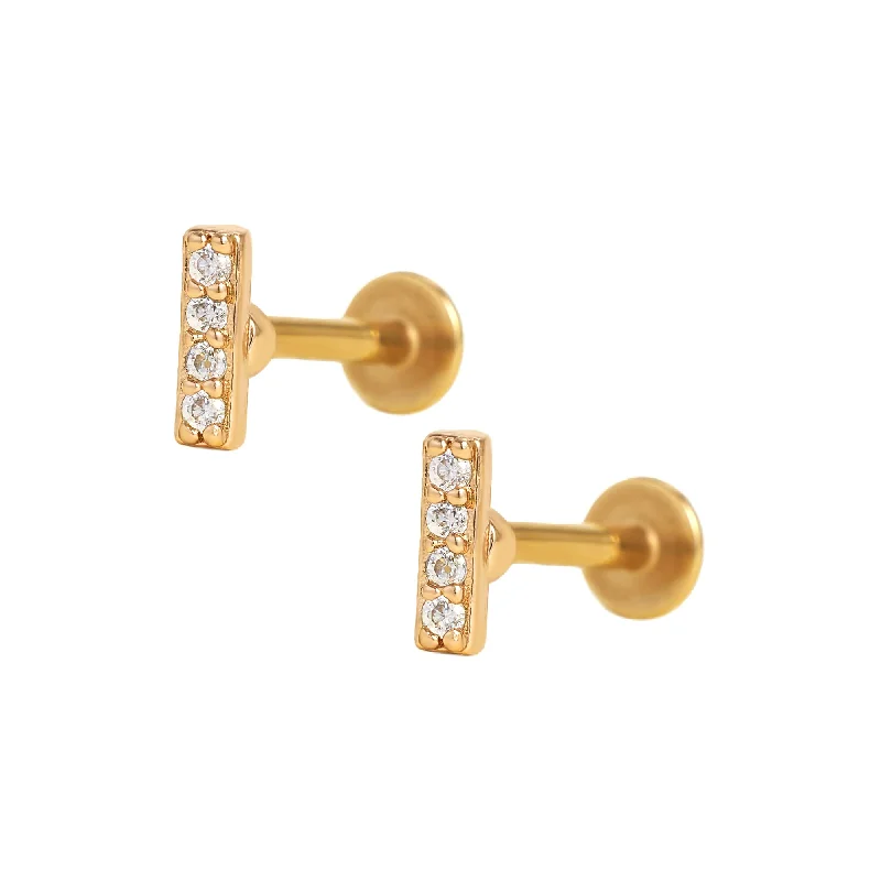 Trendolla Crystal Stud Flat Back Cartilage Earrings