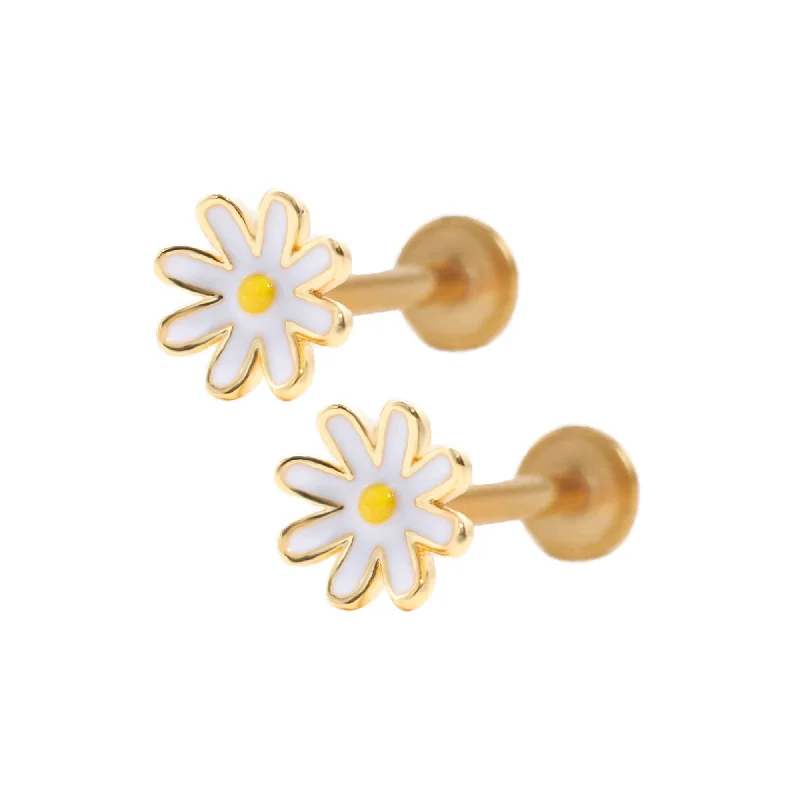 Trendolla Daisy Flower Flat Back Cartilage Earrings