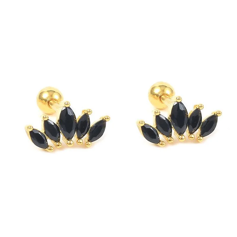 Gold with Black CZ