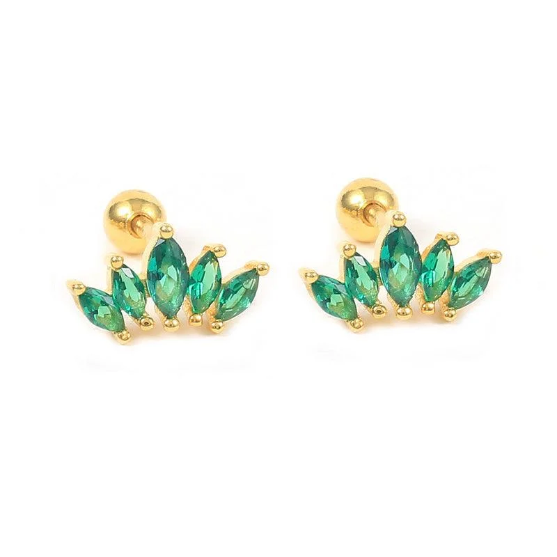 Gold with Green CZ