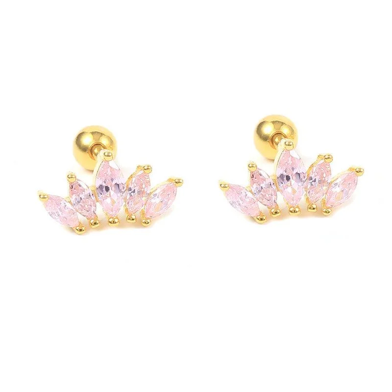 Gold with Pink CZ