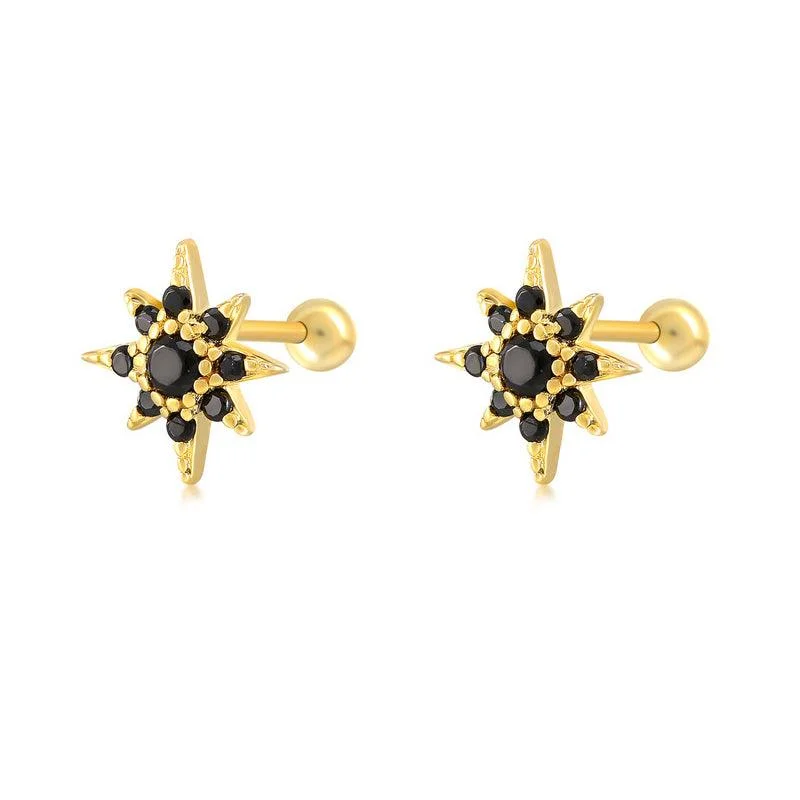 Gold with Black CZ