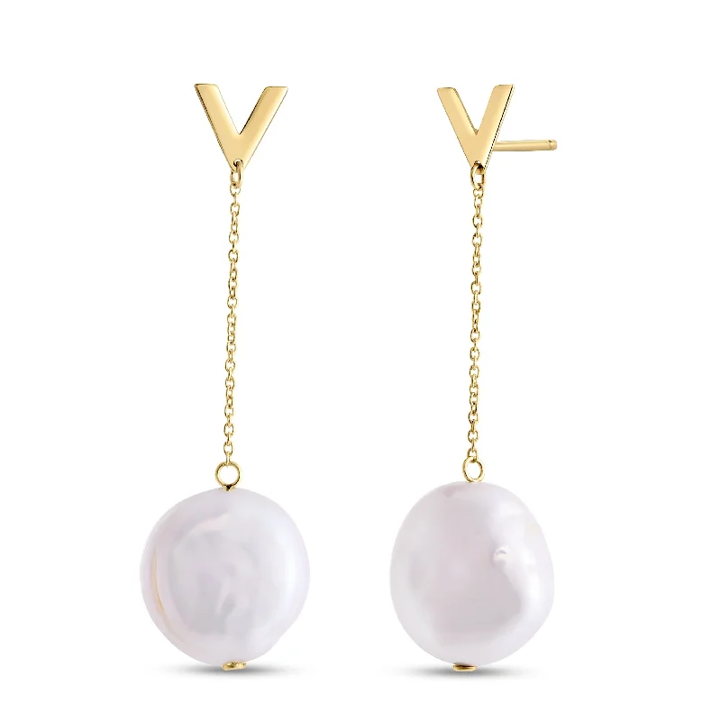 14K Tesoro Pearl Drop Earrings