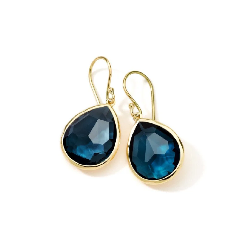 Small Single Stone Teardrop Earrings in 18K Gold