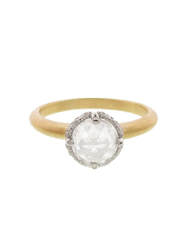 2TONE CROWN RING ROSE CUT 1.27