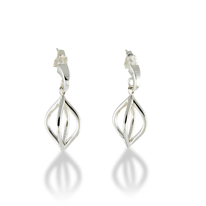 Wire Pod Drop Earrings