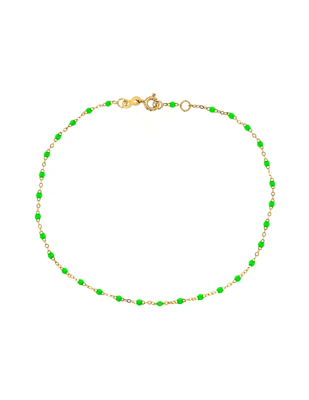 Classic Gigi Neon Resin Yellow Gold Anklet