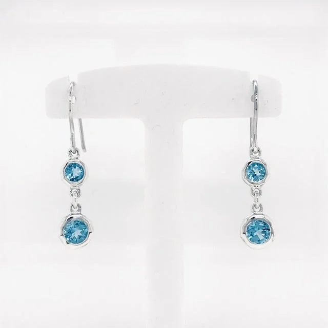 Double Gemstone Drop Earrings