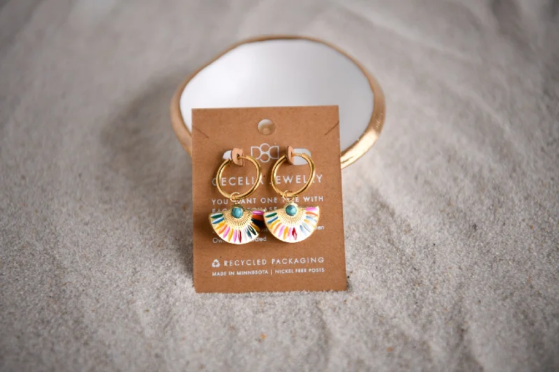 Gold Enamel Stainless Steel Hoops