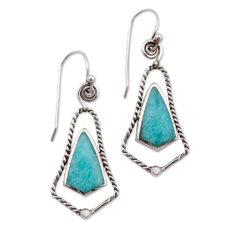 Handmade Sterling Silver 'Belles of Peru' Amazonite Earrings (Peru)