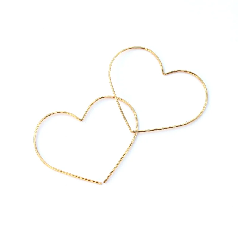 Heart threader hoops