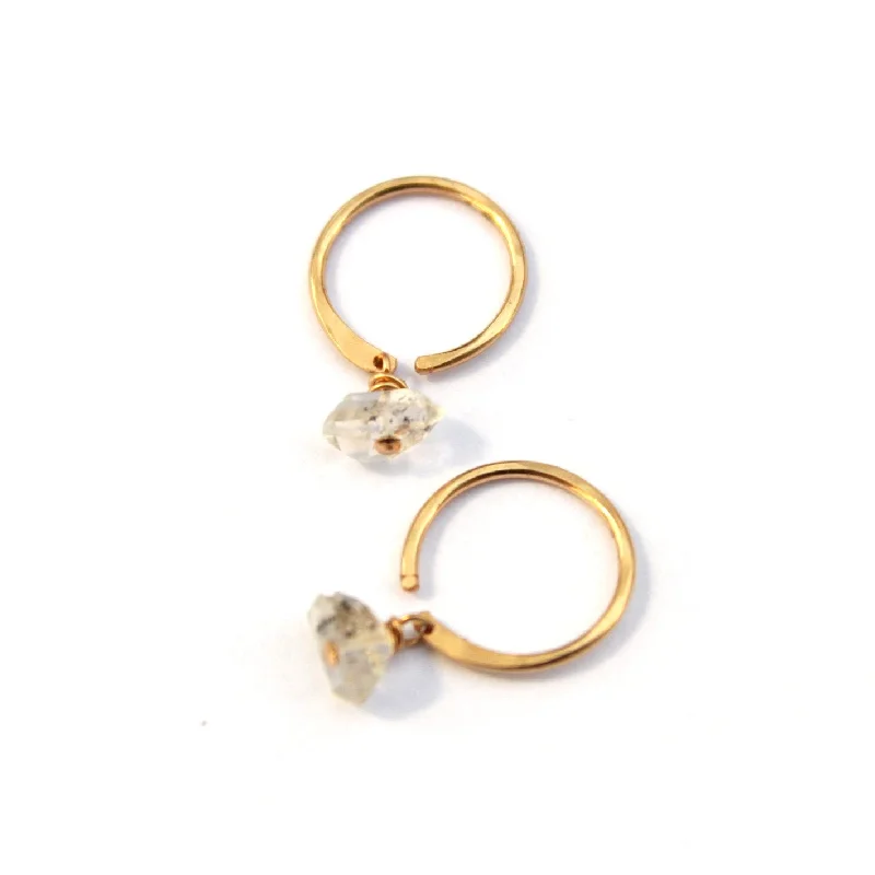 Herkimer "lobe hugger" earrings