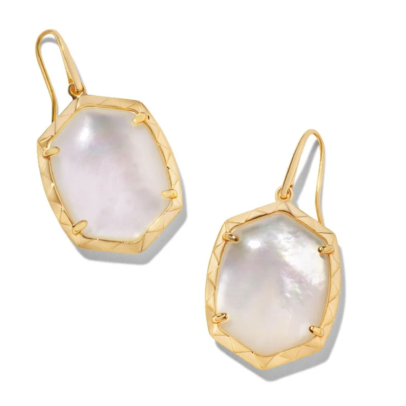 Kendra Scott | Daphne Gold Drop Earrings in Ivory Mother of Pearl