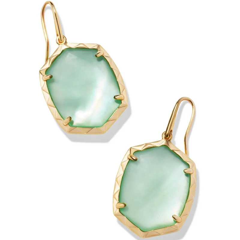 Kendra Scott | Daphne Gold Drop Earrings in Light Green Mother of Pearl