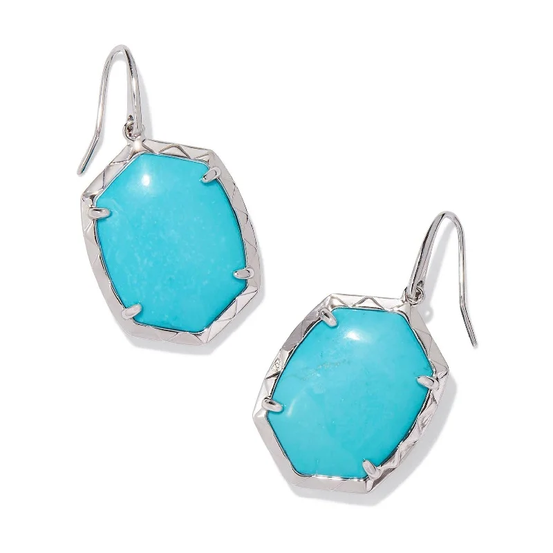 Kendra Scott | Daphne Silver Drop Earrings in Variegated Turquoise Magnesite