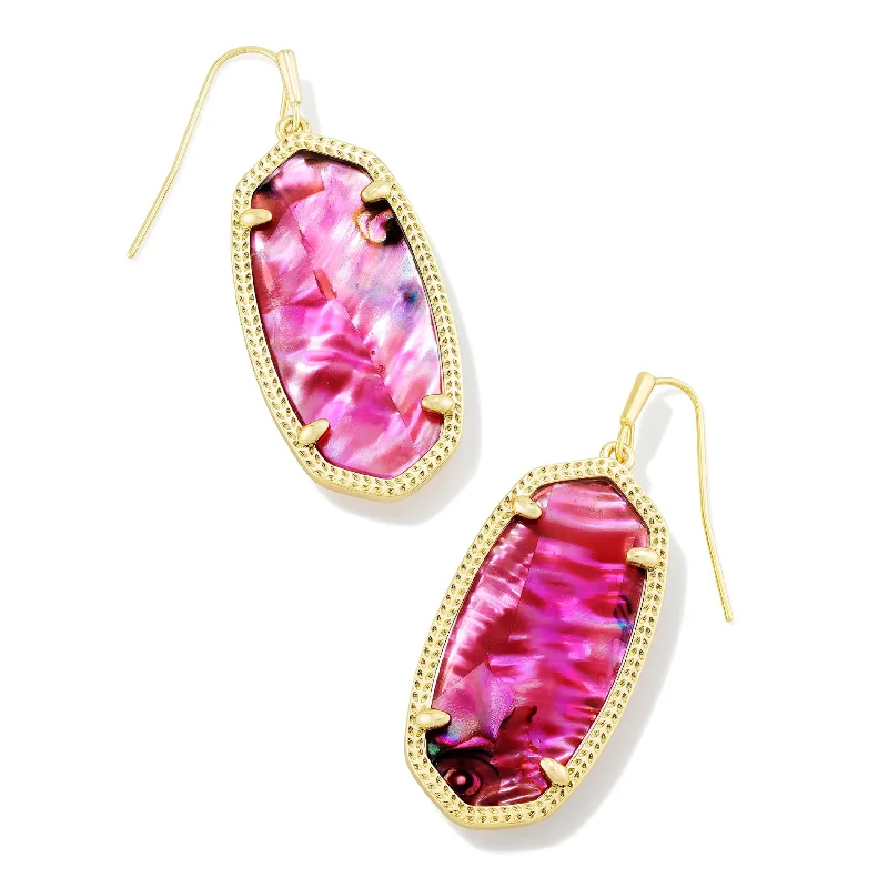 Kendra Scott | Elle Gold Drop Earrings in Light Burgundy Illusion