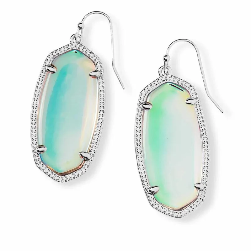 Kendra Scott | Elle Silver Drop Earrings in Dichroic Glass