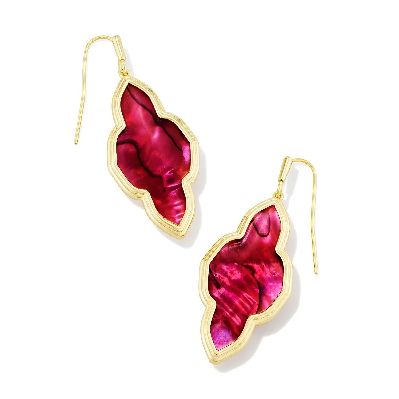 Kendra Scott | Framed Abbie Gold Drop Earrings in Light Burgundy Illusion