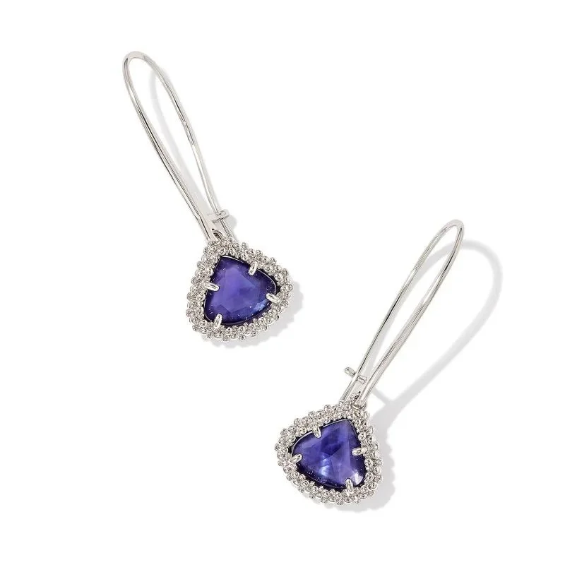 Kendra Scott | Framed Kendall Silver Wire Drop Earrings in Dark Lavender Illusion