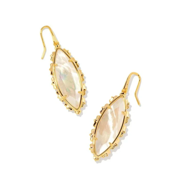 Kendra Scott | Genevieve Gold Drop Earrings in Ivory Mother of Pearl