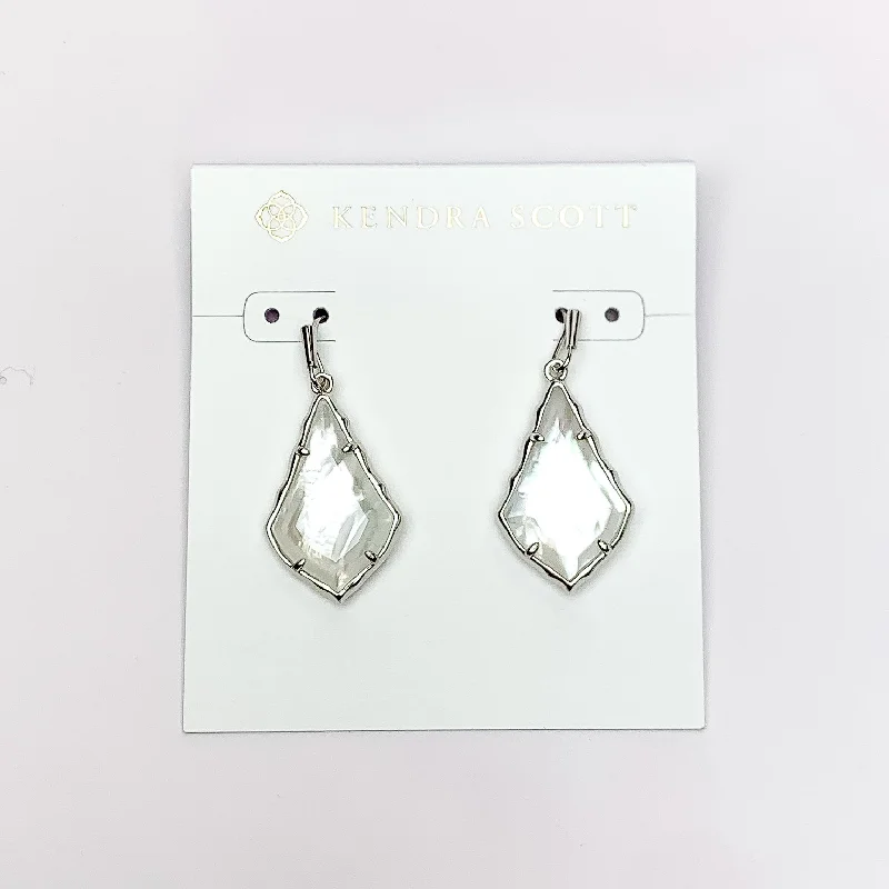 Kendra Scott | Small Faceted Alex Silver Drop Earrings in Ivory Illusion