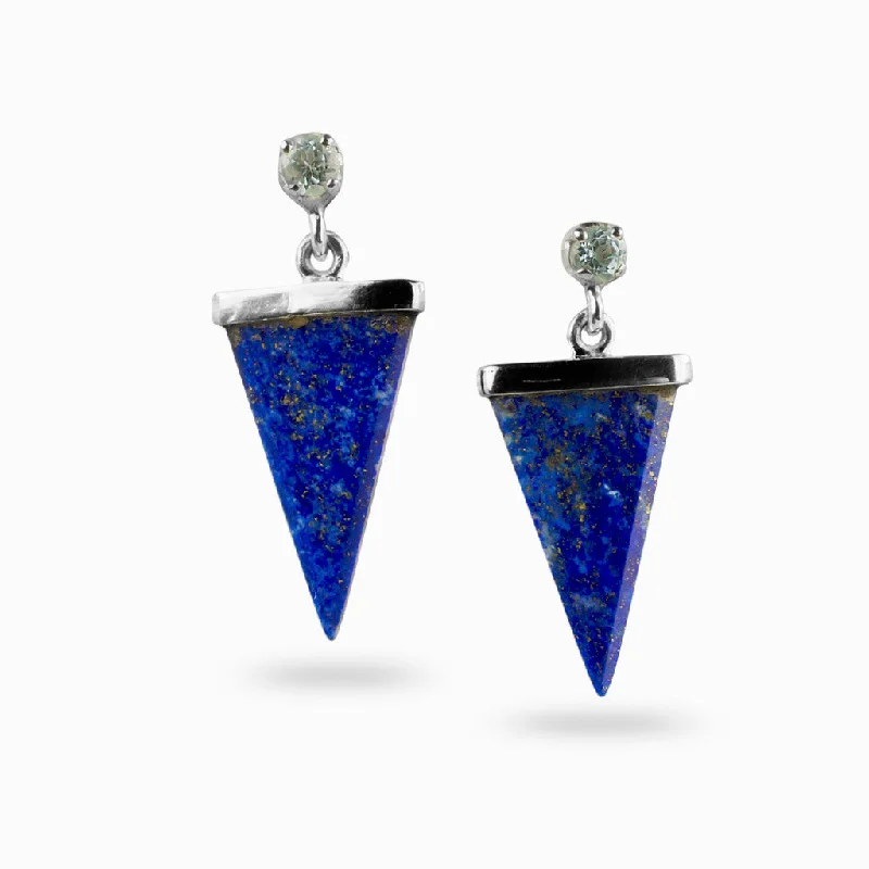 Lapis Lazuli and Blue Topaz Drop Earrings