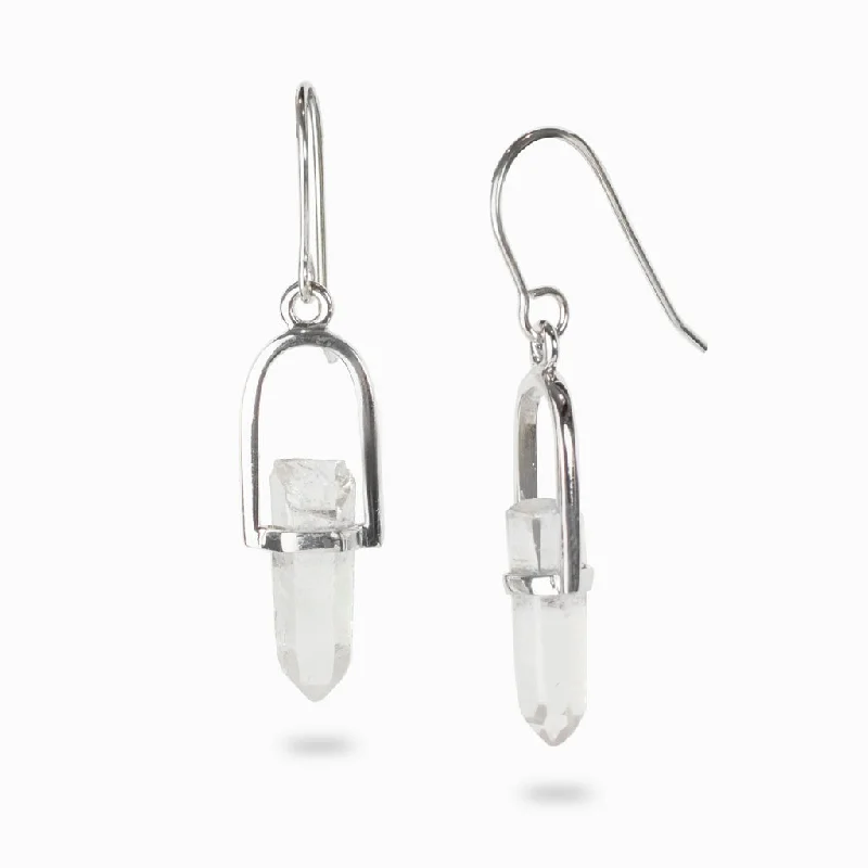 Laser Quartz Drop Earrings