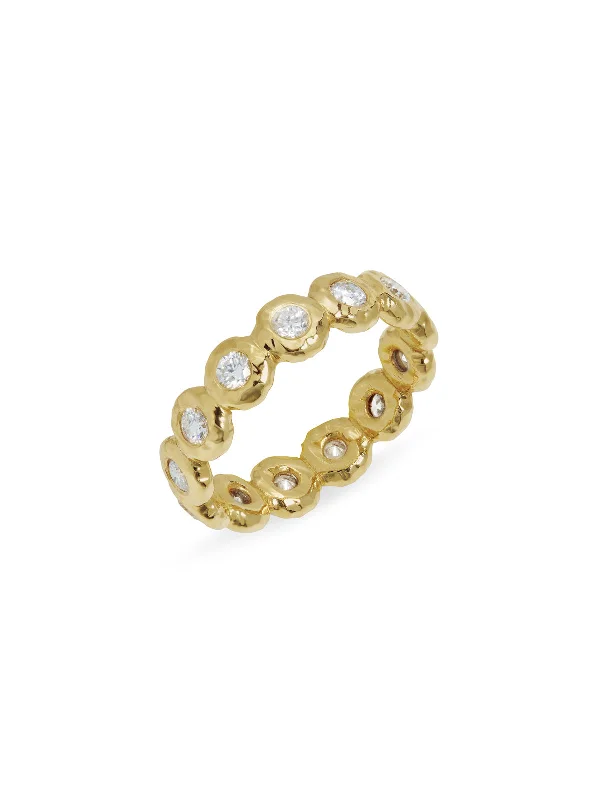 Medium Diamond Nesting Gem Yellow Gold Eternity Ring