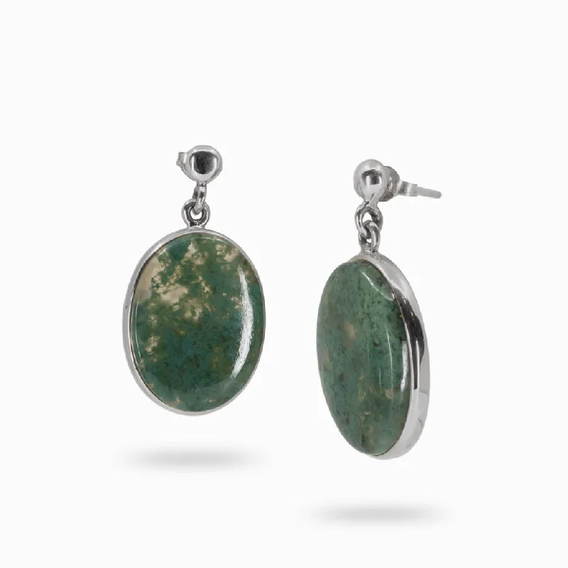 Moss Agate Drop Earrings