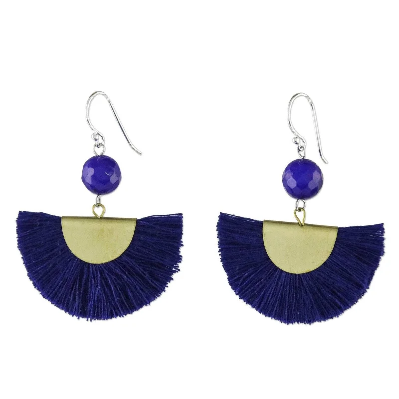 NOVICA Festival in Ultramarine, Quartz dangle earrings - 1.8*1.4