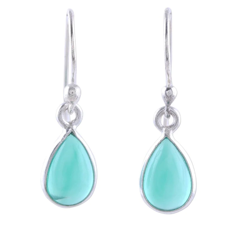 NOVICA Gentle Tear in Green, Onyx dangle earrings - 1*0.3