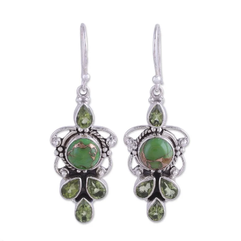 NOVICA Glittering Green, Peridot dangle earrings - 1.9*0.6