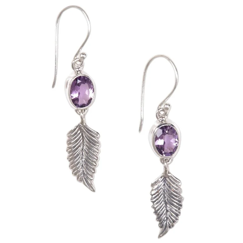 NOVICA Passionate Hope, Amethyst dangle earrings - 1.8*0.3