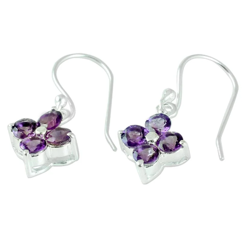 NOVICA Petite Petals, Amethyst dangle earrings - 0.2