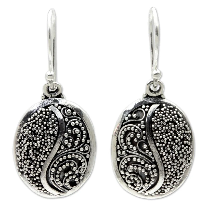 NOVICA Sterling Silver Seeds of Beauty Earrings (Indonesia) - 1.2*0.5