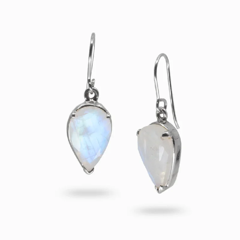 Rainbow Moonstone Drop Earrings