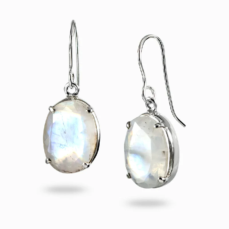 Rainbow Moonstone Drop Earrings