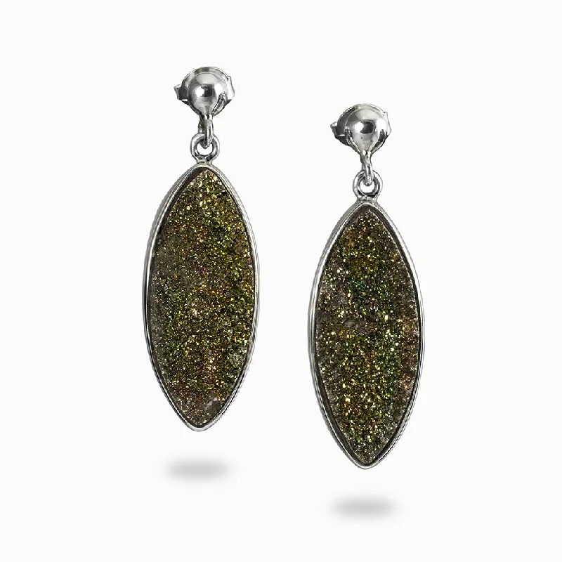 Rainbow Pyrite Drop Earrings