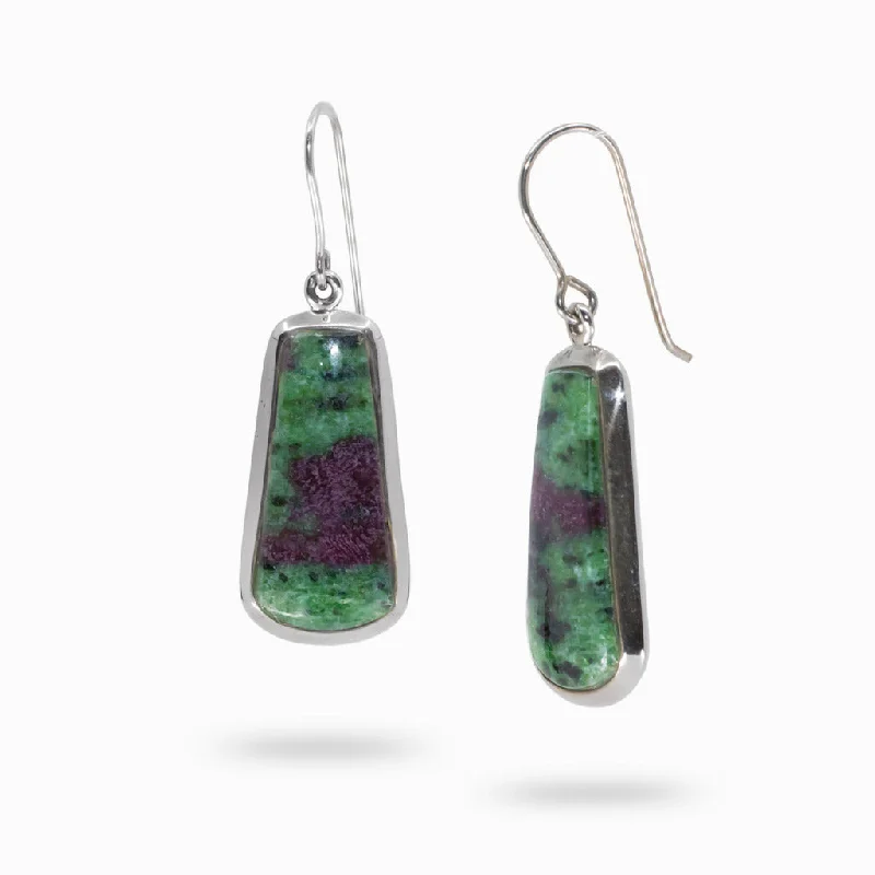 Ruby Zoisite Drop Earrings