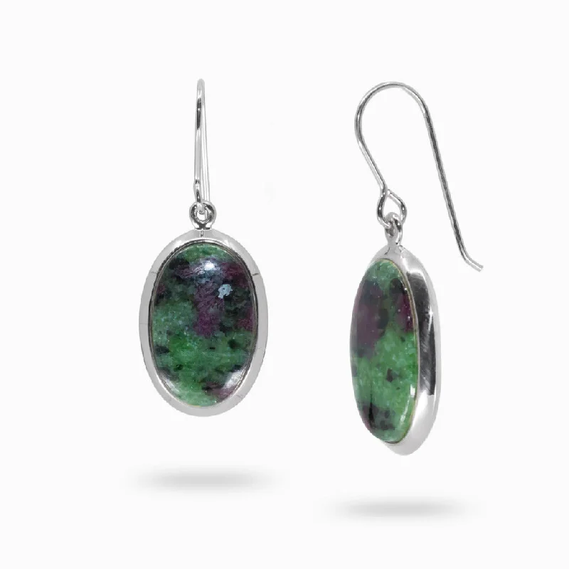 Ruby Zoisite Drop Earrings