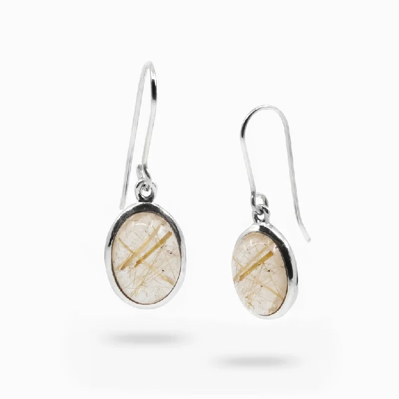 Rutilated Quartz Drop Earrings