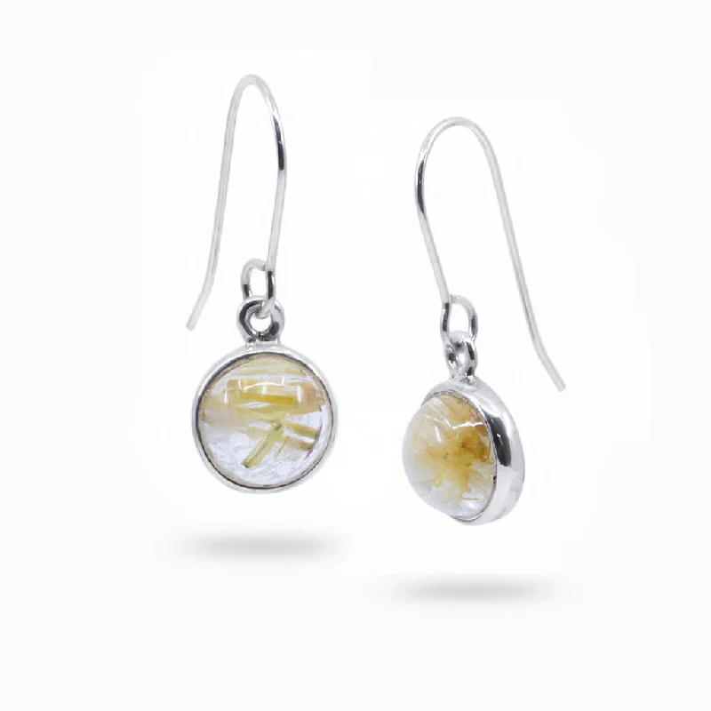 Rutilated Quartz Drop Earrings