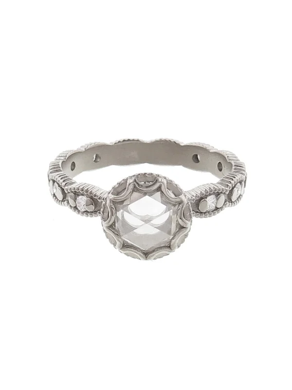 SCALLOPED BEZEL SHANK RING 1.3