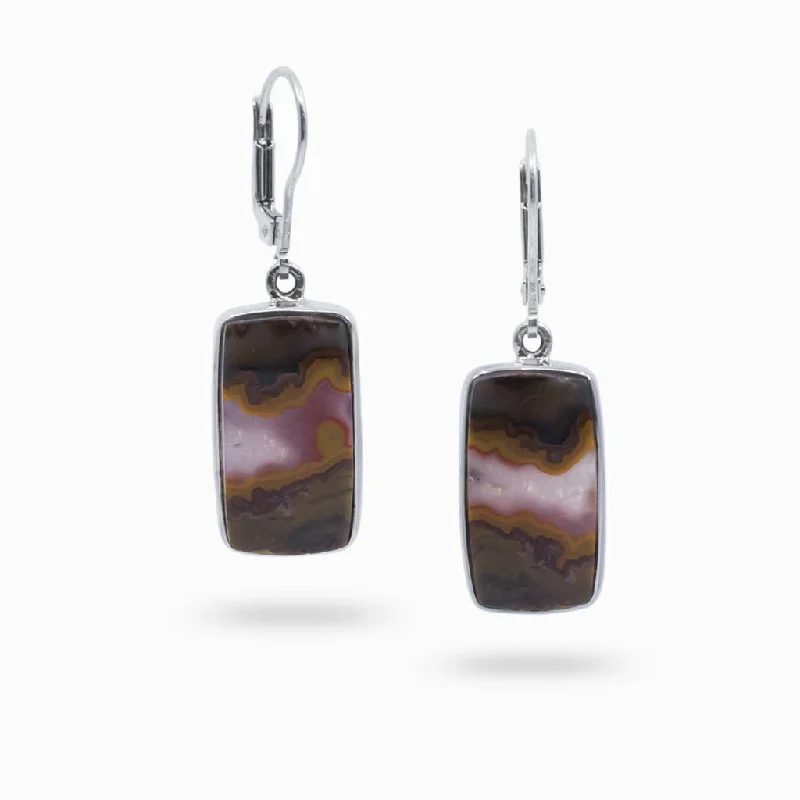 Seam Agate Drop Earrings