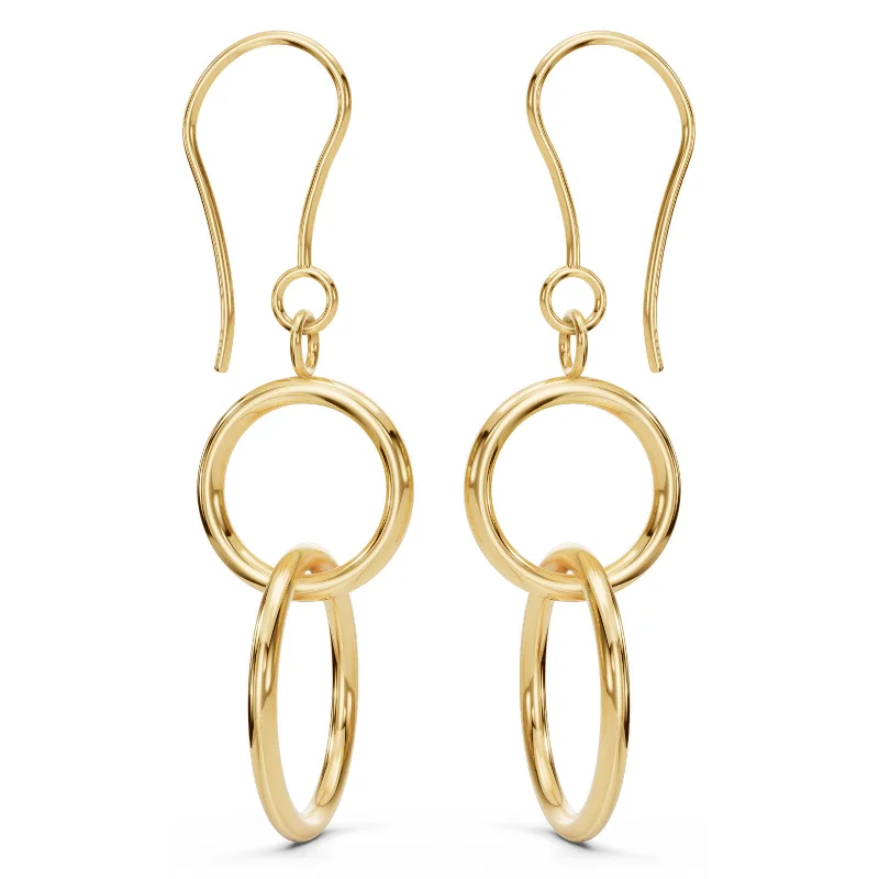 Small Gold Round Drop Earrings